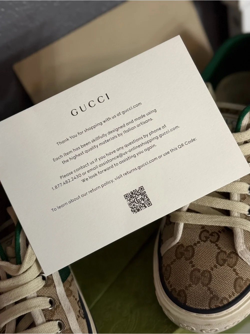 Gucci Beige GG Canvas  Sneakers with Green and Red Web